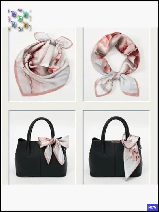 Pure Silk Square Scarf Lightweight Mulberry Neckerchief Elegant Versatile - Picture 5 of 7